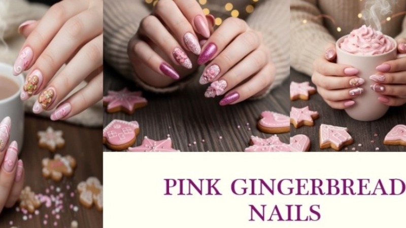 Pink Gingerbread Nails