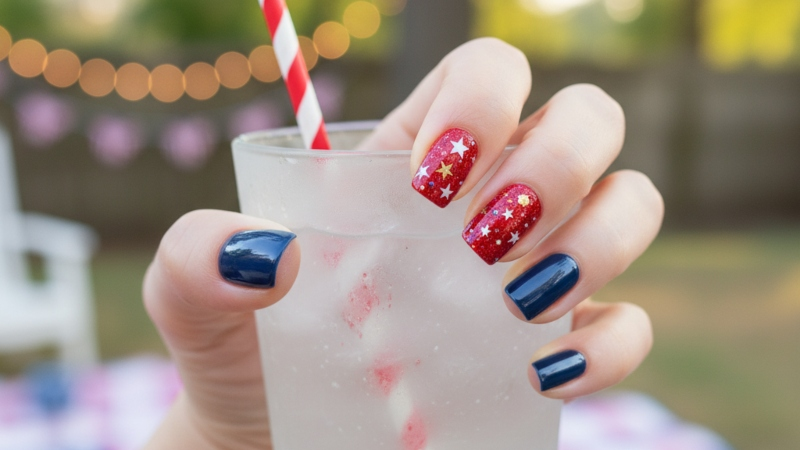 4th of July Nails Simple 