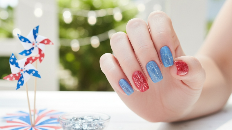 4th of July Nails Simple 