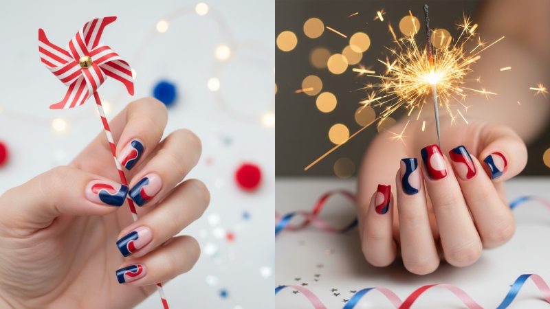 4th of July Nails Simple 