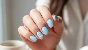 Baby Blue French Tip Nails