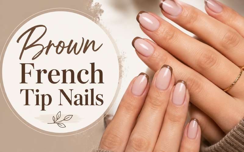 Brown French Tip Nails