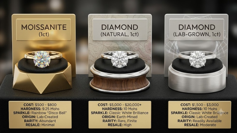 Moissanite vs Diamond